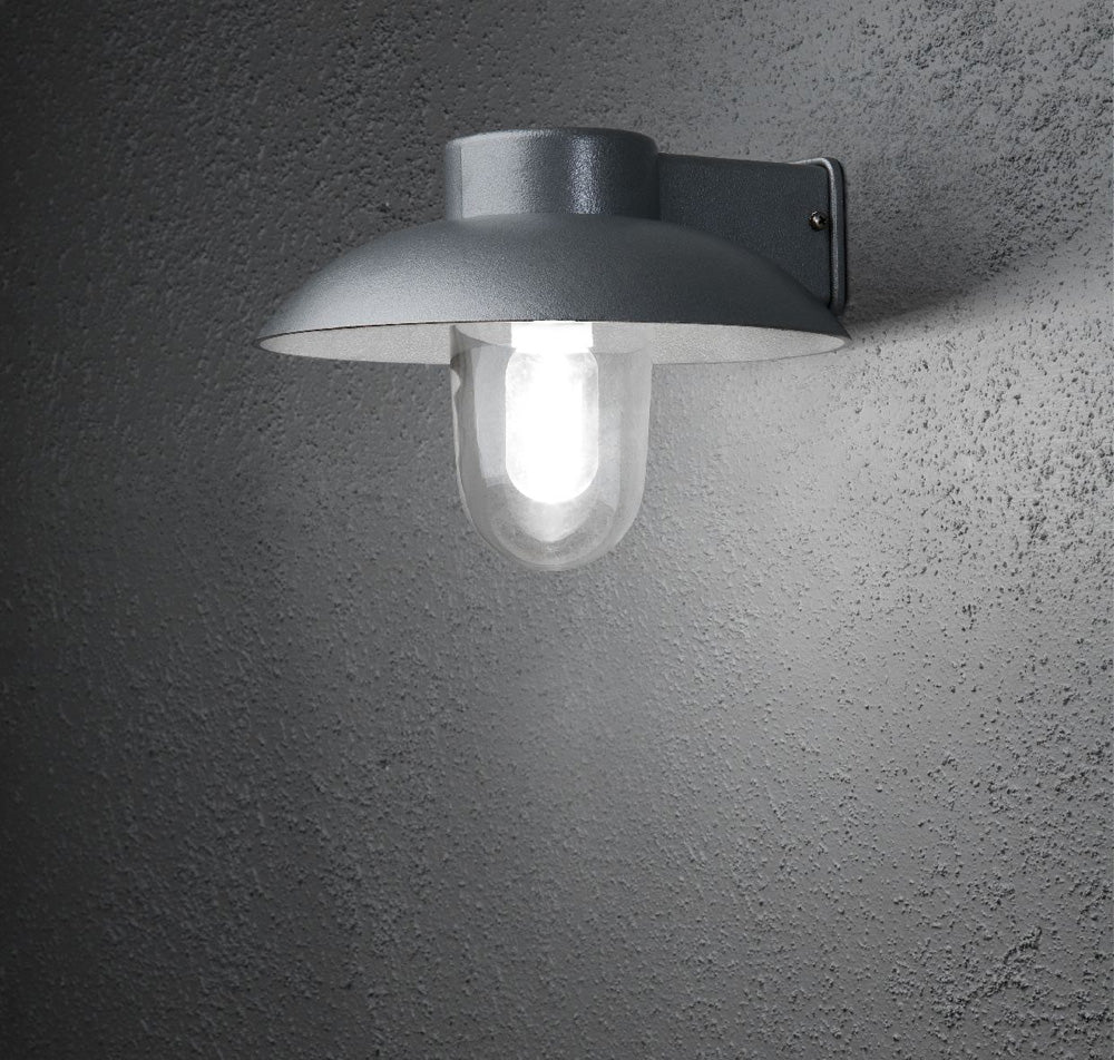 Konstsmide Wandleuchte Mani, grau, klares Glas