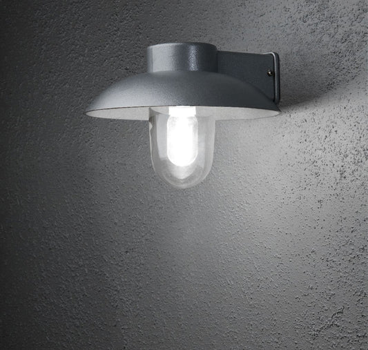 Konstsmide Wandleuchte Mani, grau, klares Glas