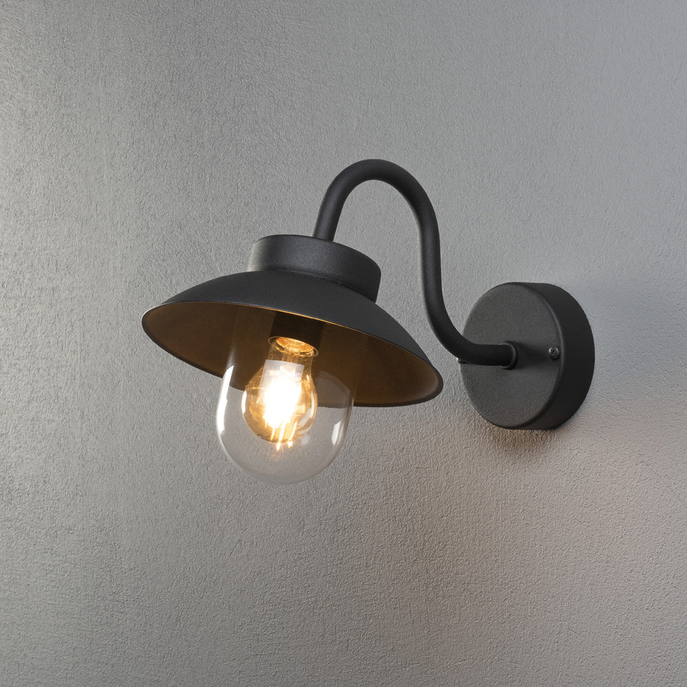 Konstsmide Vega Mini Wandleuchte schwarz mit E27 Sockel