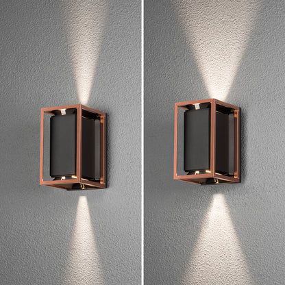 Konstsmide Vale Wandl. 2xGU10 schw/kupfer, verstellb. Lichtaustritt