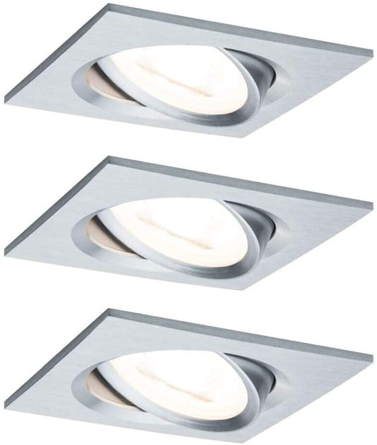 Paulmann EBL Set Nova eckig schw LED 3-stepdim 3x6,5W 230V GU10 51mm Alu ged/Alu