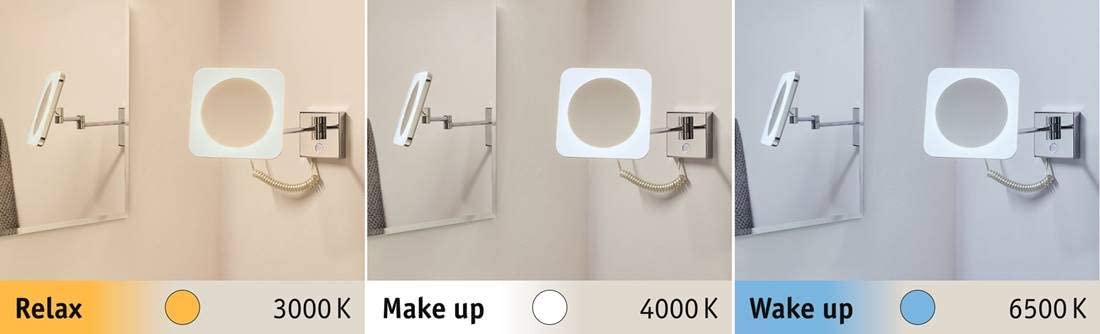 Paulmann Kosmetikspiegel Jora TunW 3,3W 2700K 60lm chrom/weiß