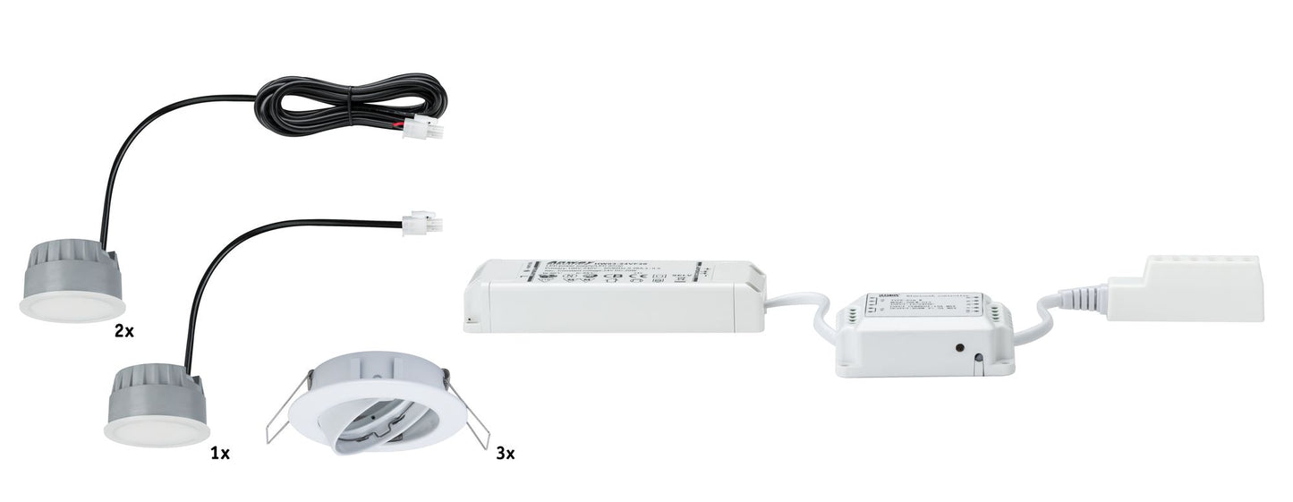 Paulmann SmartHome BLE Goal EBL Set LED 3x5,2W dimm schw 230/24V 51mm Ws m/Alu Zink