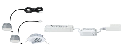 Paulmann SmartHome BLE Goal EBL Set LED 3x5,2W dimm schw 230/24V 51mm Ws m/Alu Zink