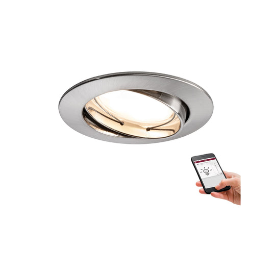 Paulmann SmartHome BLE Goal EBL Set LED 3x5,2W dimm schw 230/24V 51mm Eisen g/Alu Zink