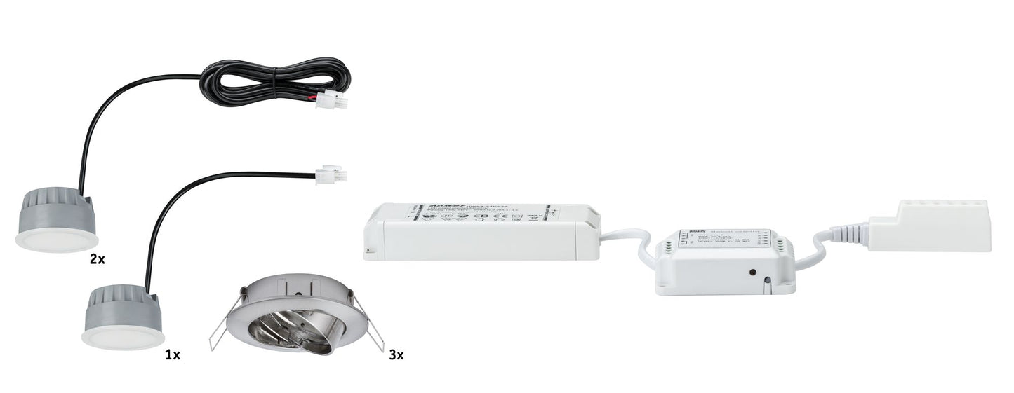 Paulmann SmartHome BLE Goal EBL Set LED 3x5,2W dimm schw 230/24V 51mm Eisen g/Alu Zink