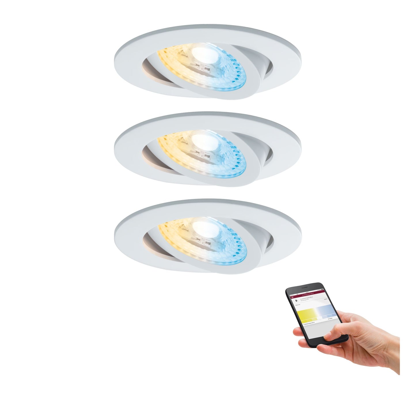 Paulmann SmartHome ZB Lens EBL Set LED 3x3,5W TunW schw 230/24V 15W 80mm Ws m/Alu Zink