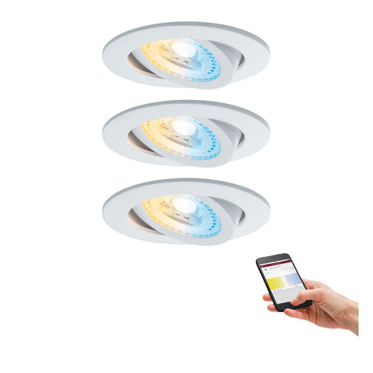 Paulmann SmartHome ZB Lens EBL Set LED 3x3,5W TunW schw 230/24V 15W 80mm Ws m/Alu Zink