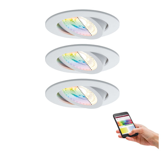 Paulmann SmartHome ZB Lens EBL Set LED 3x4,8W RGBW schw 230/24V 15W 80mm Ws m/Alu Zink