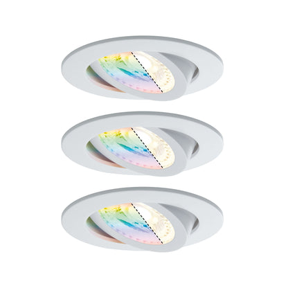 Paulmann SmartHome ZB Lens EBL Set LED 3x4,8W RGBW schw 230/24V 15W 80mm Ws m/Alu Zink