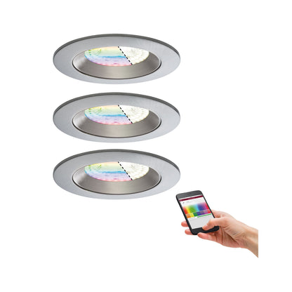 Paulmann SmartHome ZB Lens EBL Set IP44 LED 3x4,8 W RGBW starr 230/24V 36W 80mm Chr m/Alu