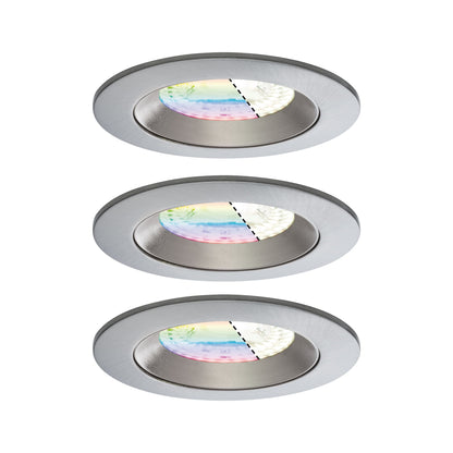 Paulmann SmartHome ZB Lens EBL Set IP44 LED 3x4,8 W RGBW starr 230/24V 36W 80mm Chr m/Alu