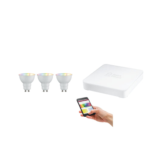 Paulmann SmartHome Starter Set Gatria 3xRefl 3,5W GU10 RGBW 2700K mit SmartFriends Box