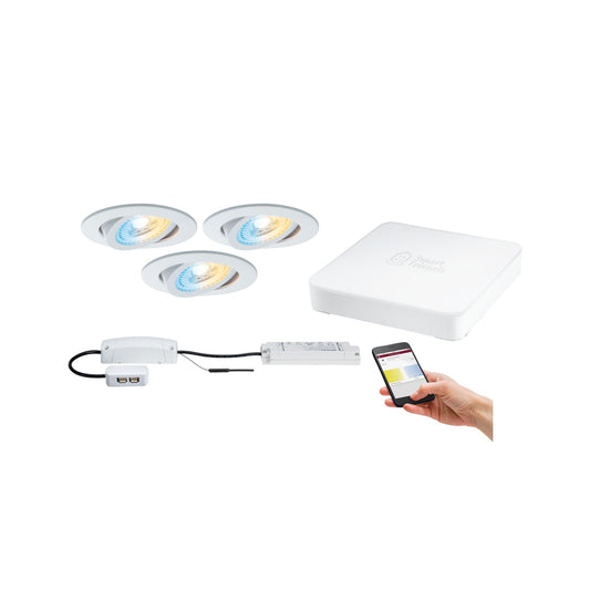 Paulmann SmartHome Starter Set Lens EBL Set LED 3x3,5W TunW mit SmartFriends Box