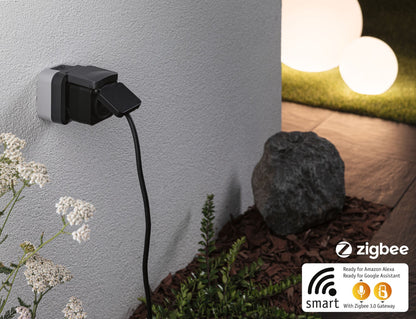 Paulmann Zwischenstecker Smart Plug Smart Home Zigbee 3.0  IP44 Schwarz