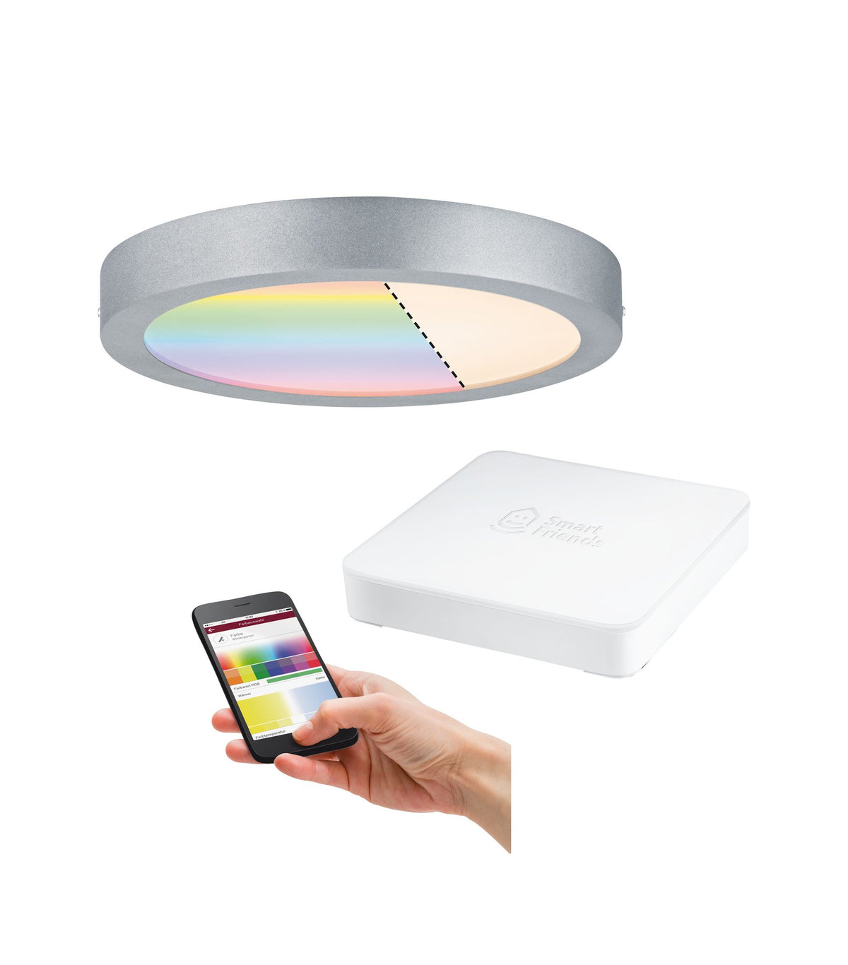 Paulmann SmartHome Starter Set Cesena LED-Panel 300mm 15W RGBW mit SmartFriends Box