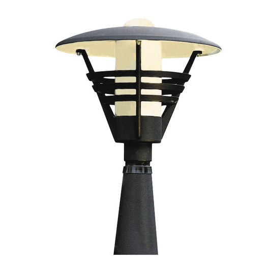 Konstsmide Gartenleuchte Gemini, matt schwarz, opales Glas