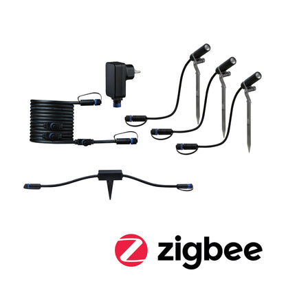 Paulmann Plug & Shine Smart Outdoor-Bundle Plantin 3.000K 3x 2,5 Watt 24V Anthrazit