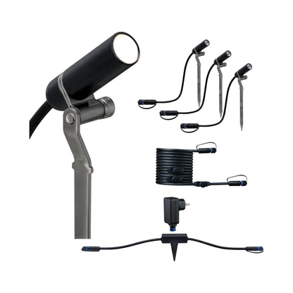 Paulmann Plug & Shine Smart Outdoor-Bundle Plantin 3.000K 3x 2,5 Watt 24V Anthrazit