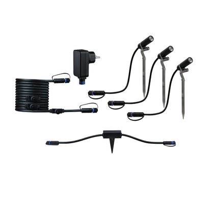 Paulmann Plug & Shine Smart Outdoor-Bundle Plantin 3.000K 3x 2,5 Watt 24V Anthrazit