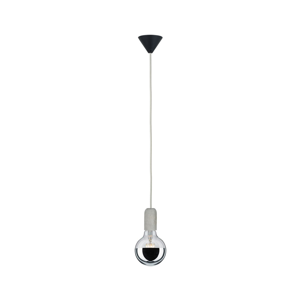 Paulmann Pendel E27 2m Stoffkabel Grau Fassung Beton Baldachin Schwarz