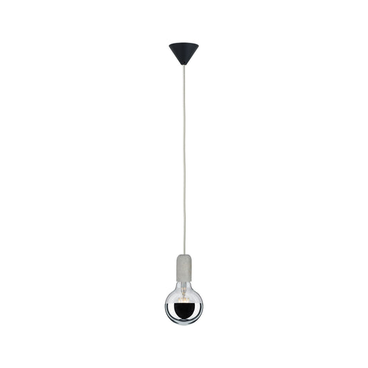 Paulmann Pendel E27 2m Stoffkabel Grau Fassung Beton Baldachin Schwarz