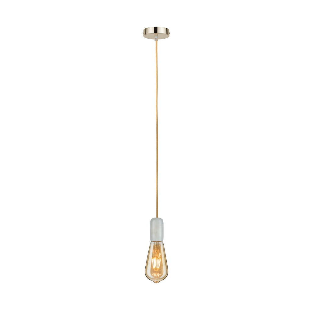 Paulmann Pendel E27 2m Stoffkabel Gold Fassung Alabaster Baldachin Gold