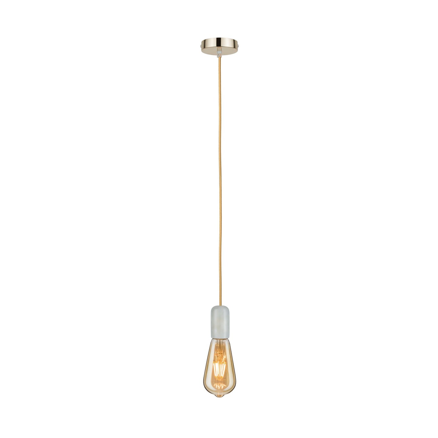 Paulmann Pendel E27 2m Stoffkabel Gold Fassung Alabaster Baldachin Gold