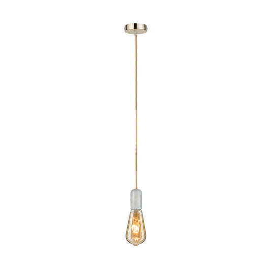 Paulmann Pendel E27 2m Stoffkabel Gold Fassung Alabaster Baldachin Gold