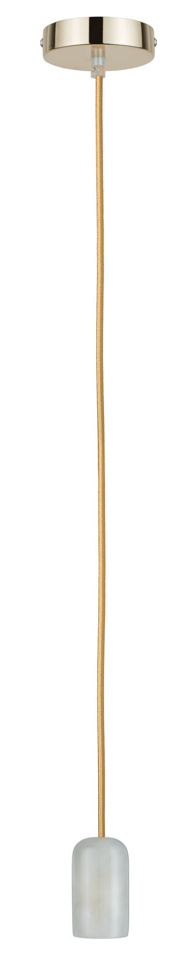 Paulmann Pendel E27 2m Stoffkabel Gold Fassung Alabaster Baldachin Gold