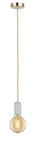 Paulmann Pendel E27 2m Stoffkabel Gold Fassung Alabaster Baldachin Gold