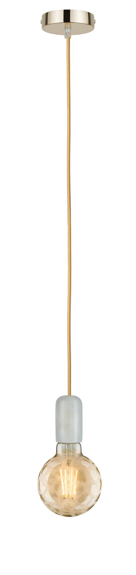 Paulmann Pendel E27 2m Stoffkabel Gold Fassung Alabaster Baldachin Gold