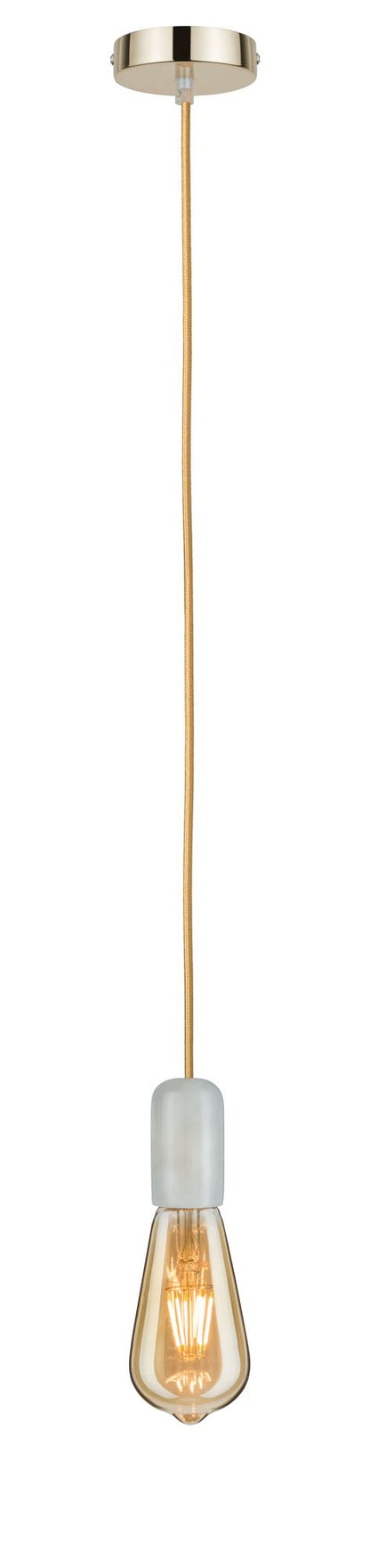 Paulmann Pendel E27 2m Stoffkabel Gold Fassung Alabaster Baldachin Gold
