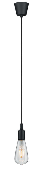 Paulmann Pendel E27 2m Stoffkabel max 1x20W Schwarz 230V Silikon