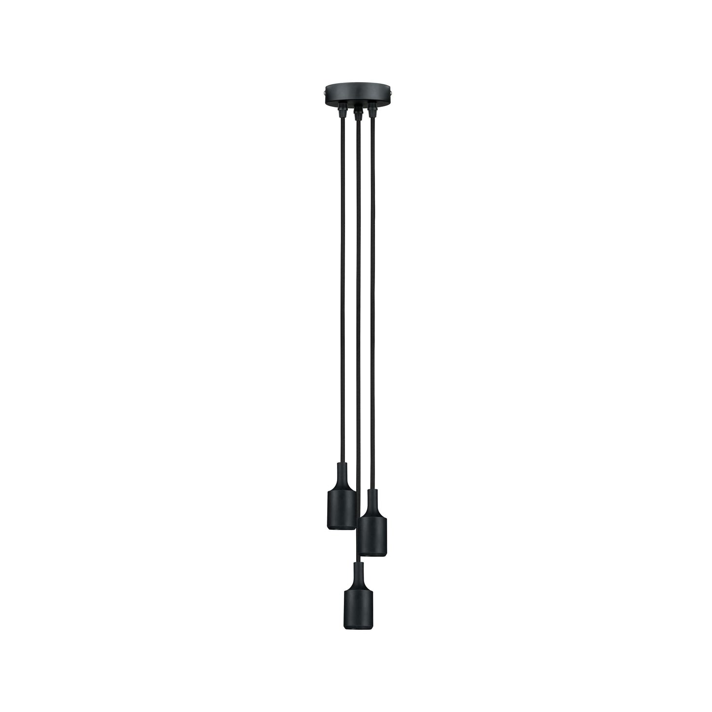 Paulmann Pendel E27 2m Stoffkabel max 3x20W Schwarz 230V Silikon/Metall