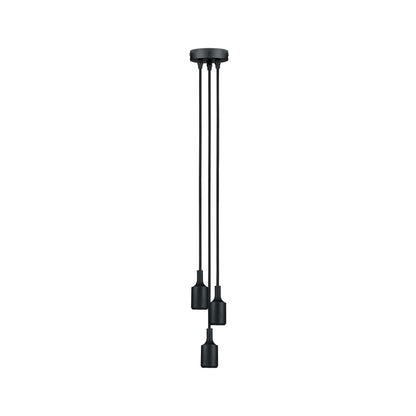 Paulmann Pendel E27 2m Stoffkabel max 3x20W Schwarz 230V Silikon/Metall