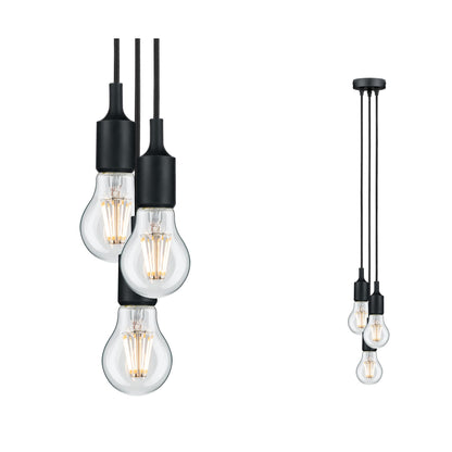 Paulmann Pendelleuchte Neordic Ketil E27 max. 3x60W Schwarz