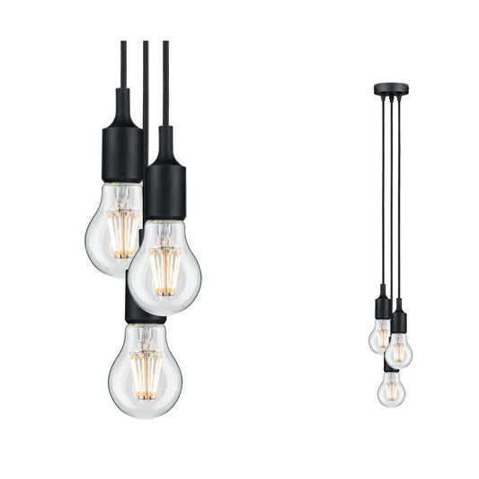Paulmann Pendelleuchte Neordic Ketil E27 max. 3x60W Schwarz