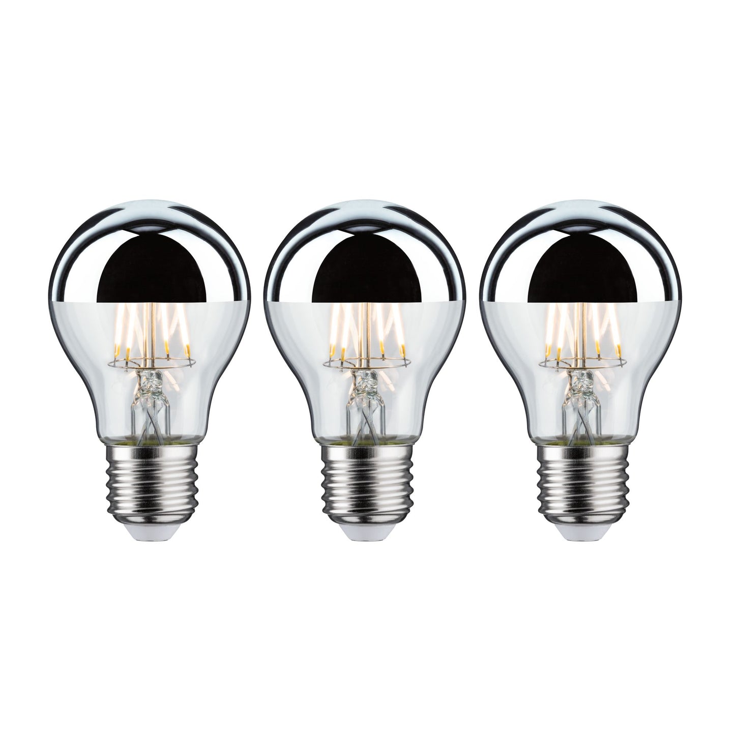 Paulmann Leuchtmittel Bundle 3x LED Allgebrauchslampe Kopfspiegel silber 3x 6,5 Watt