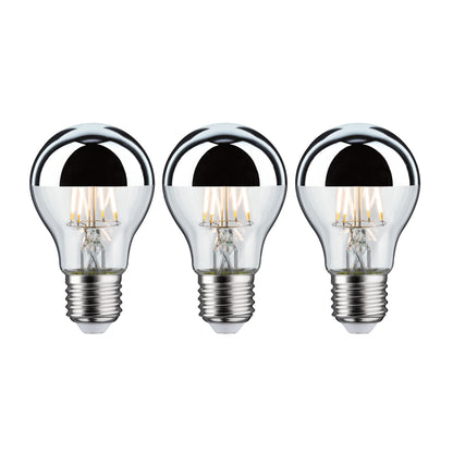 Paulmann Leuchtmittel Bundle 3x LED Allgebrauchslampe Kopfspiegel silber 3x 6,5 Watt