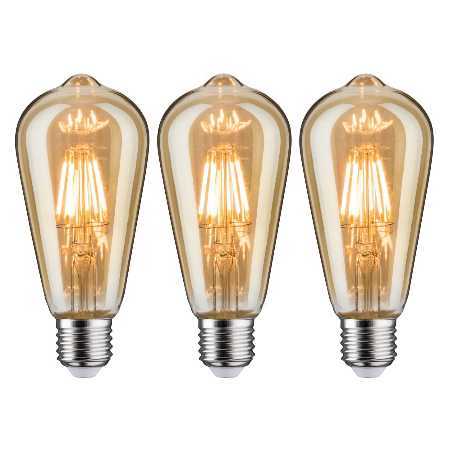 Paulmann Leuchtmittel Bundle 3x LED Vintage Rustika gold 3x 6 Watt E27 230V