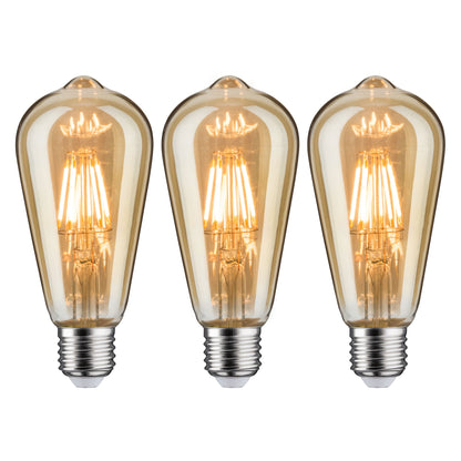 Paulmann Leuchtmittel Bundle 3x LED Vintage Rustika gold 3x 6 Watt E27 230V