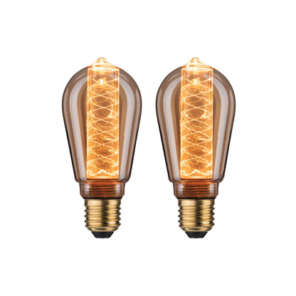 Paulmann Leuchtmittel Bundle 2x LED ST64 Innenkorb Spirale gold E27 1800K 200lm