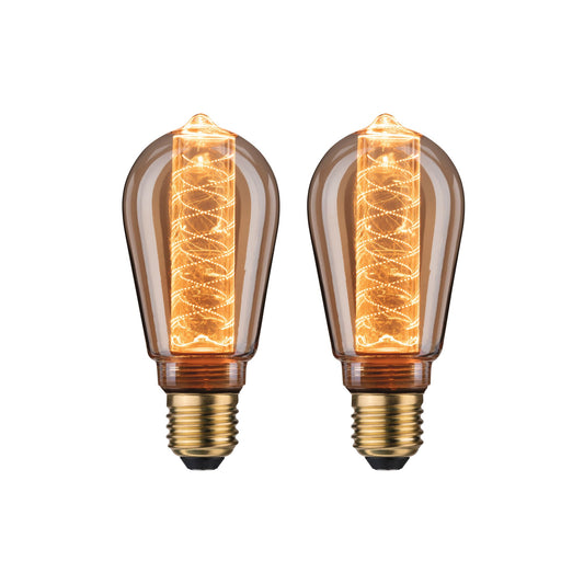 Paulmann Leuchtmittel Bundle 2x LED ST64 Innenkorb Spirale gold E27 1800K 200lm