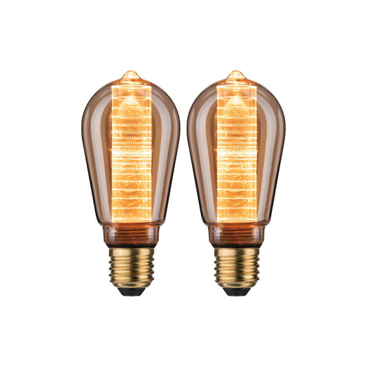 Paulmann Leuchtmittel Bundle 2x LED ST64 Innenkorb Ring gold E27 1800K 200lm