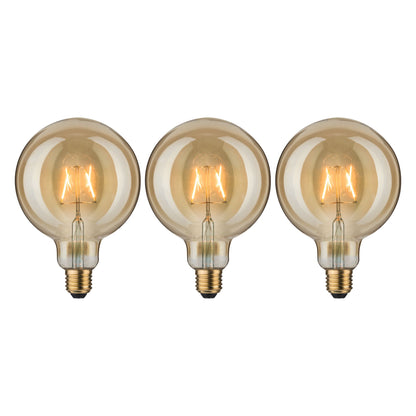 Paulmann Leuchtmittel Bundle 3x LED Vintage Globe 125 gold 3x 2,5Watt E27 230V