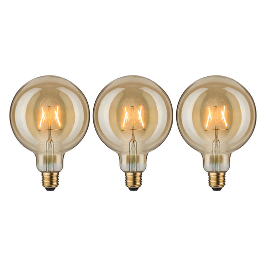Paulmann Leuchtmittel Bundle 3x LED Vintage Globe 125 gold 3x 2,5Watt E27 230V