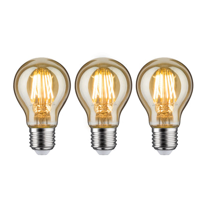 Paulmann Leuchtmittel Bundle 3x LED Allgebrauchslampe gold 3x 6,5 Watt E27 2500K