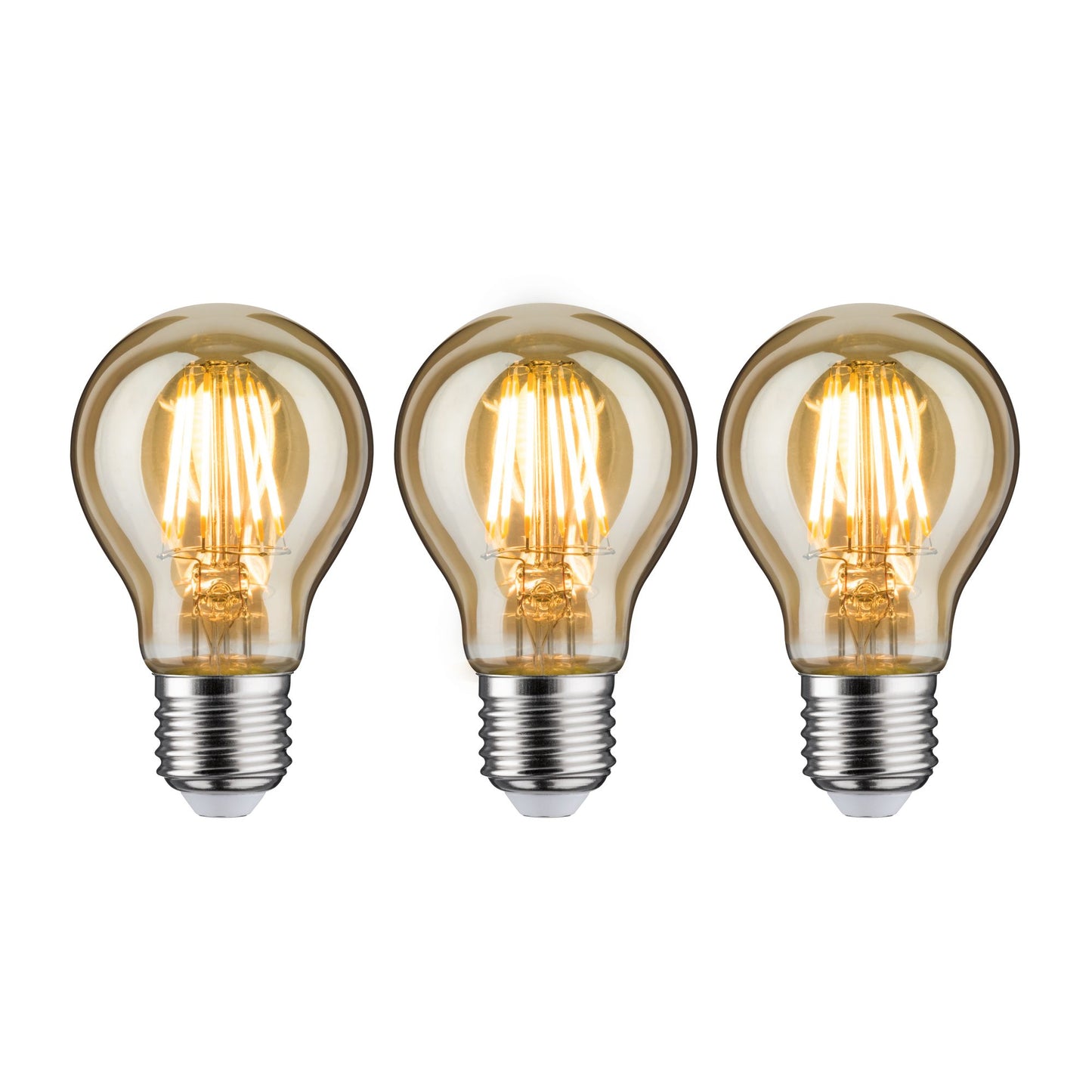 Paulmann Leuchtmittel Bundle 3x LED Vintage Allgebrauchslampe gold 3x 6 Watt E27 1700K