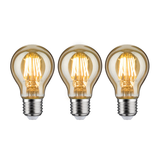Paulmann Leuchtmittel Bundle 3x LED Vintage Allgebrauchslampe gold 3x 6 Watt E27 1700K